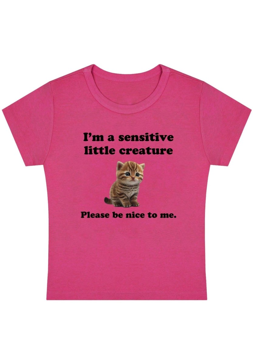 Sensitive Little Creature Y2k Baby Tee - cherrykittenSensitive Little Creature Y2k Baby Tee