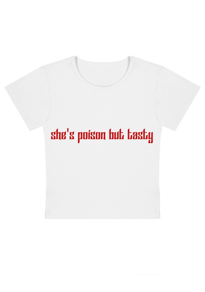 She's Poison But Tatsy Y2k Baby Tee - cherrykittenShe's Poison But Tatsy Y2k Baby Tee