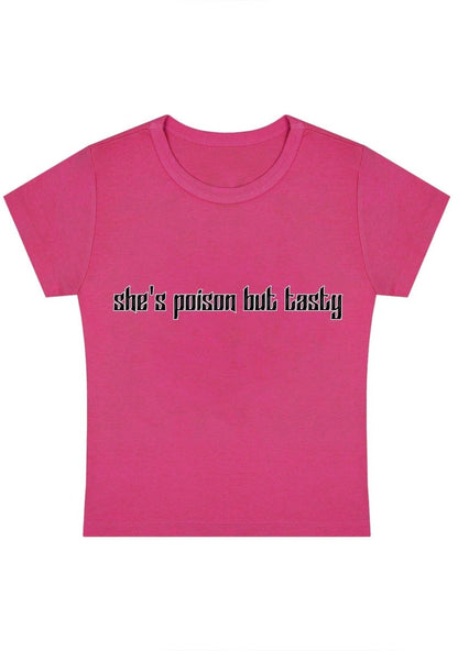 She's Poison But Tatsy Y2k Baby Tee - cherrykittenShe's Poison But Tatsy Y2k Baby Tee