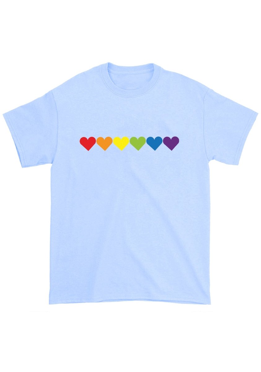 Six Rainbow Hearts Chunky Shirt - cherrykittenSix Rainbow Hearts Chunky Shirt