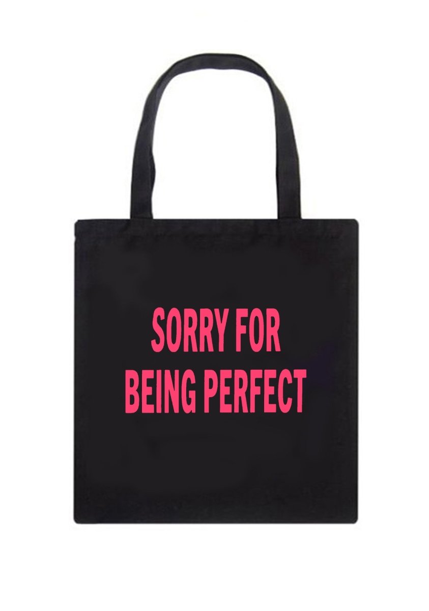 Sorry For Being Perfect Canvas Tote Bag - cherrykittenSorry For Being Perfect Canvas Tote Bag