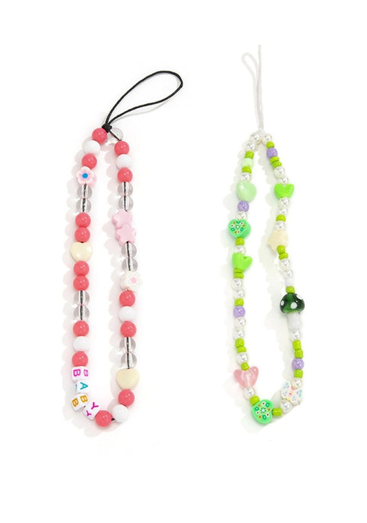 Star Mushroom Beads Phone Charm - cherrykittenStar Mushroom Beads Phone Charm