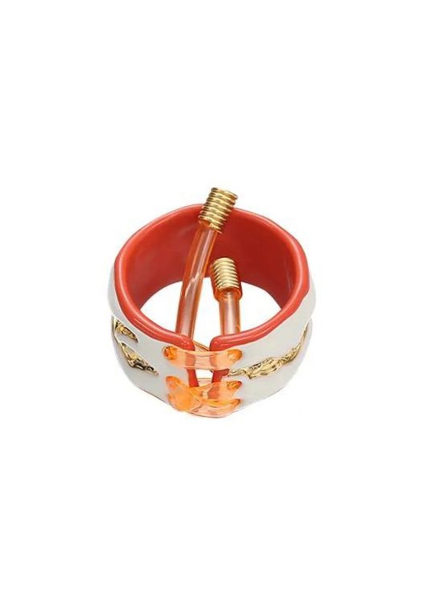 Strappy Orange Hose Y2K Rings - cherrykittenStrappy Orange Hose Y2K Rings