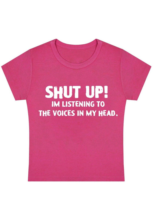 The Voice In My Head Y2k Baby Tee - cherrykittenThe Voice In My Head Y2k Baby Tee