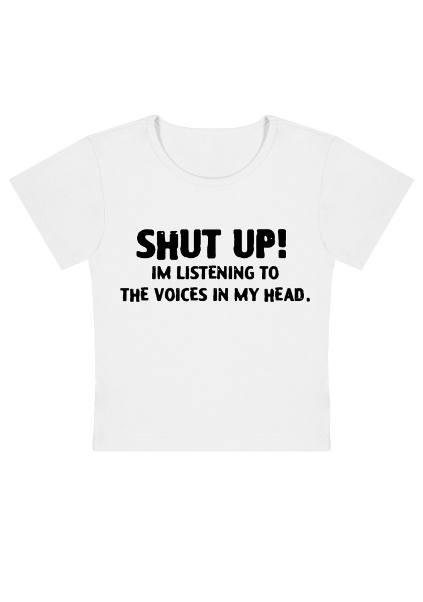 The Voice In My Head Y2k Baby Tee - cherrykittenThe Voice In My Head Y2k Baby Tee