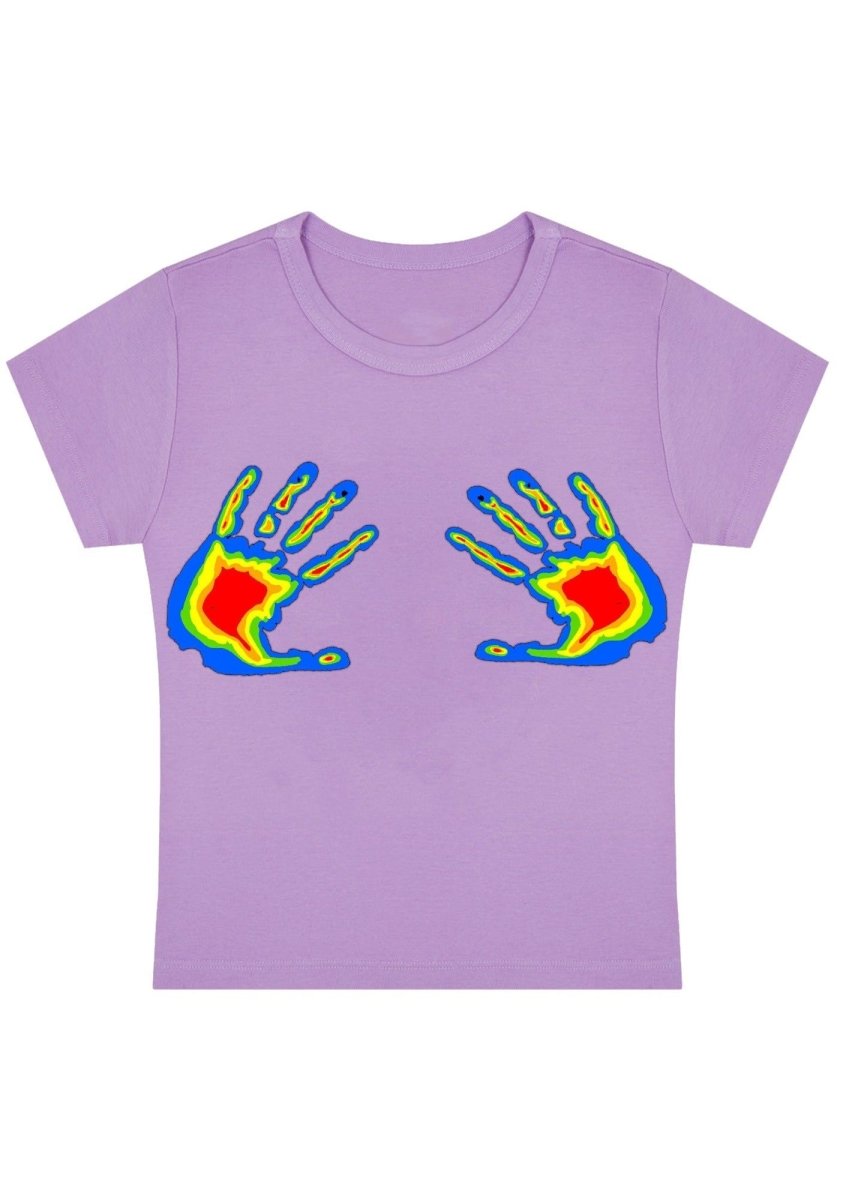 Thermal Hands Y2k Baby Tee - cherrykittenThermal Hands Y2k Baby Tee