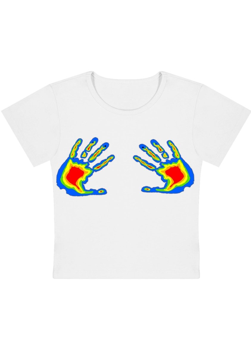 Thermal Hands Y2k Baby Tee - cherrykittenThermal Hands Y2k Baby Tee