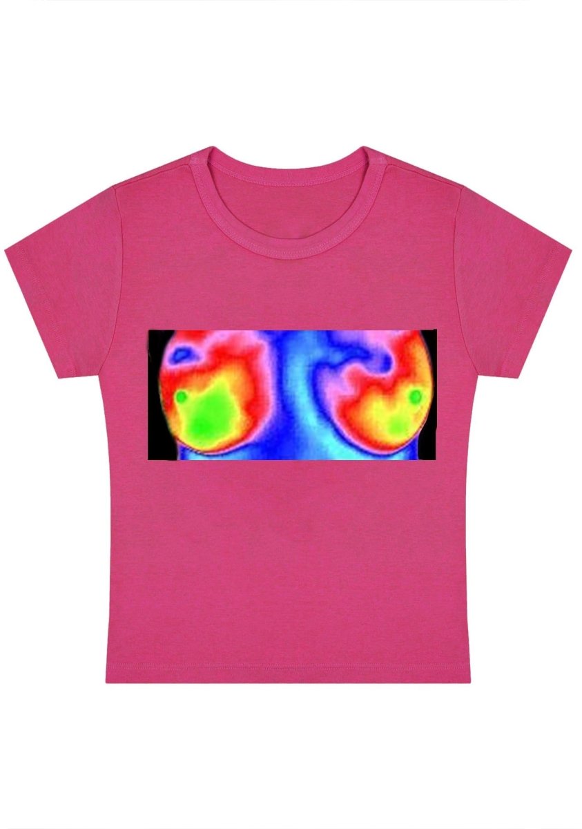 Thermal Picture Y2k Baby Tee - cherrykittenThermal Picture Y2k Baby Tee