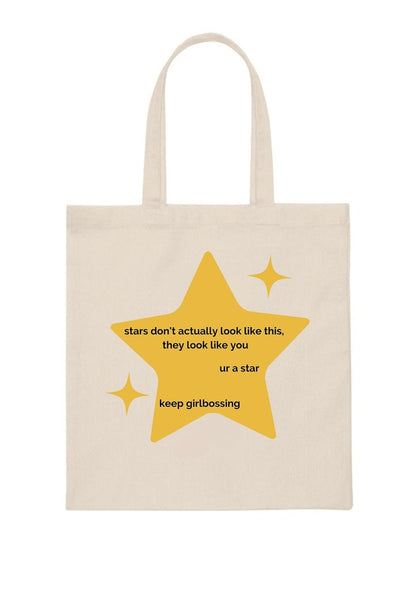 U R A Star Canvas Tote Bag - cherrykittenU R A Star Canvas Tote Bag