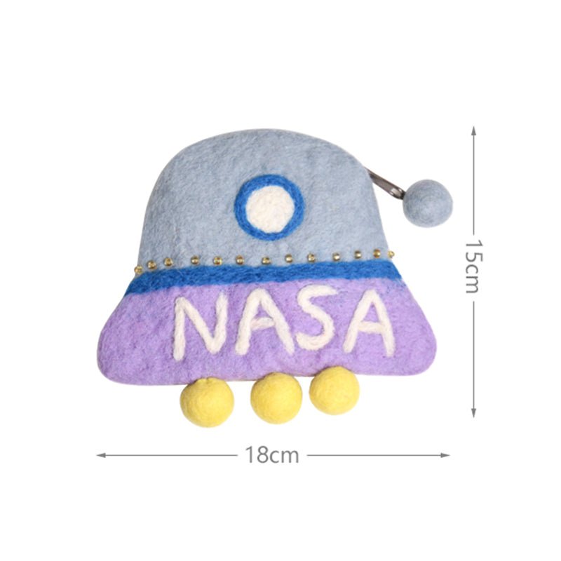 UFO Wool Felt Change Purse - cherrykittenUFO Wool Felt Change Purse