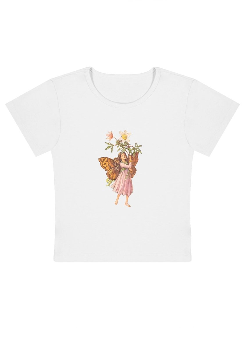 Vintage Flower Fairy Y2K Baby Tee - cherrykittenVintage Flower Fairy Y2K Baby Tee
