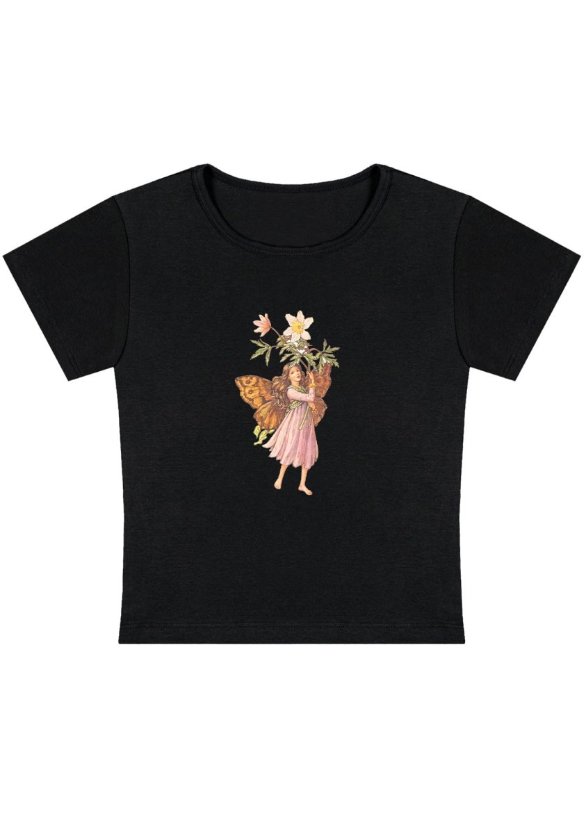 Vintage Flower Fairy Y2K Baby Tee - cherrykittenVintage Flower Fairy Y2K Baby Tee