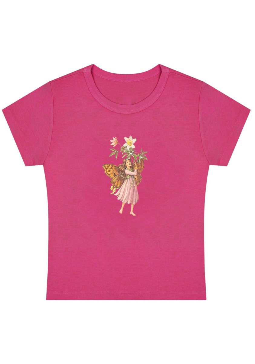 Vintage Flower Fairy Y2K Baby Tee - cherrykittenVintage Flower Fairy Y2K Baby Tee