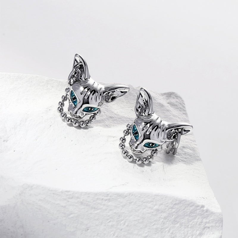 Wild Cat Silver Earnail Earrings - cherrykittenWild Cat Silver Earnail Earrings