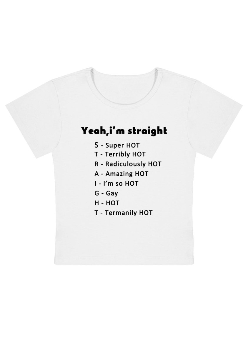 Yeah I'm Straight Y2k Baby Tee-cherrykitten-Baby Tees,Pride,Tops