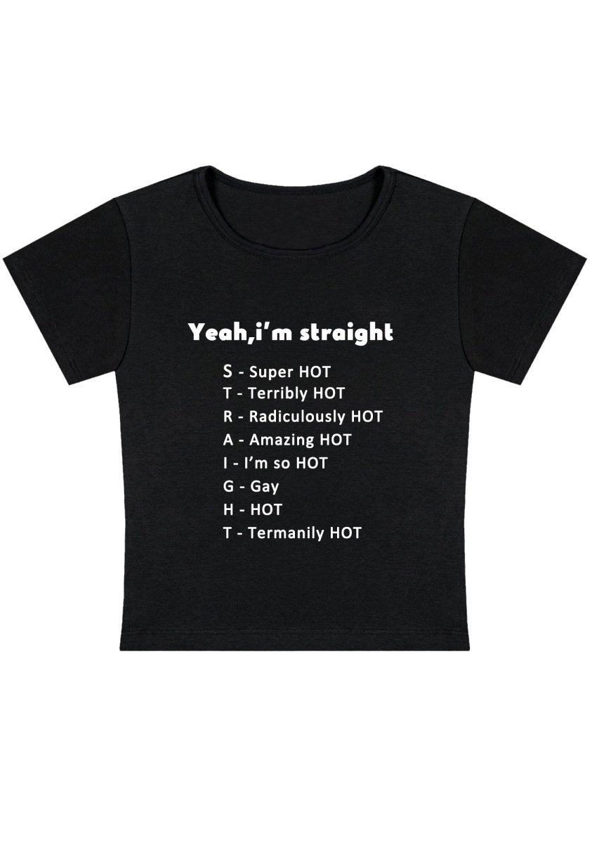 Yeah I'm Straight Y2k Baby Tee-cherrykitten-Baby Tees,Pride,Tops