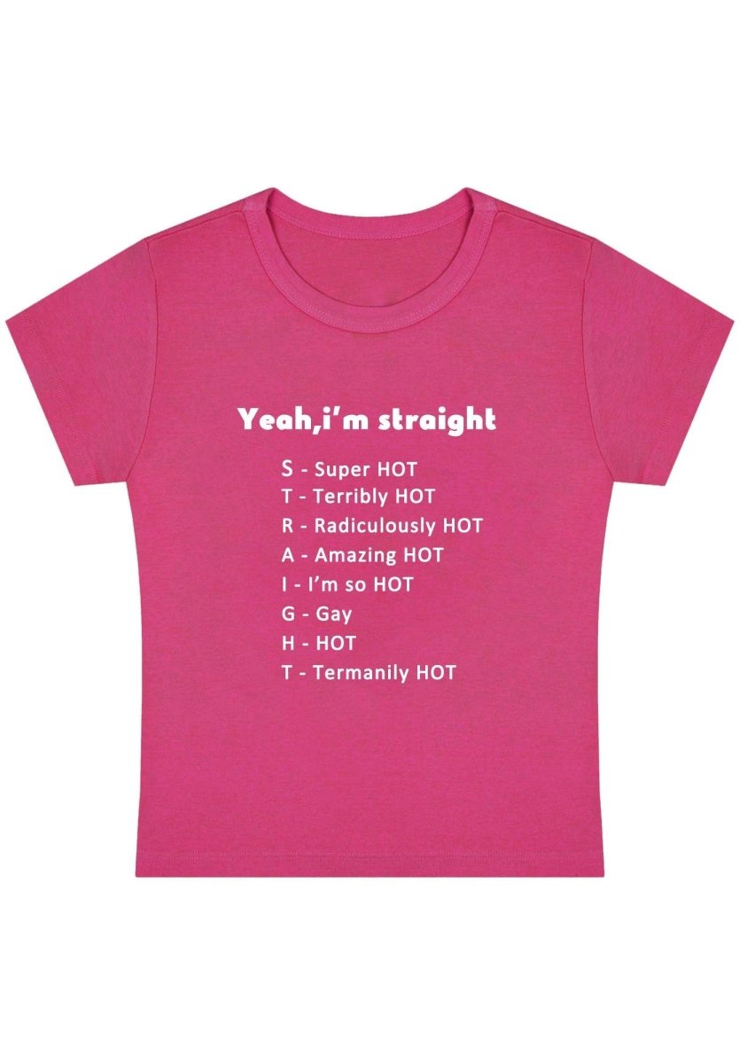 Yeah I'm Straight Y2k Baby Tee-cherrykitten-Baby Tees,Pride,Tops