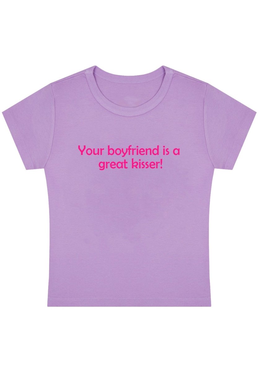 Your Boyfriend Is A Great Kisser Y2k Baby Tee - cherrykittenYour Boyfriend Is A Great Kisser Y2k Baby Tee