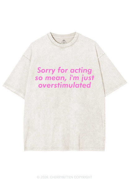Im Just Overstimulated Y2K Shirts Washed Tee Cherrykitten