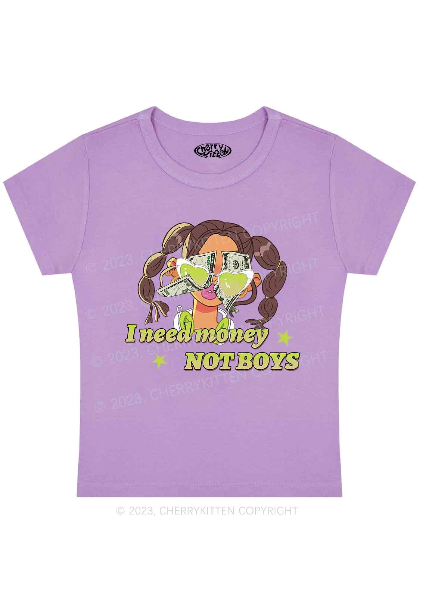 Cherrykitten Girl I Need Money Not Boys Y2K Baby Tee