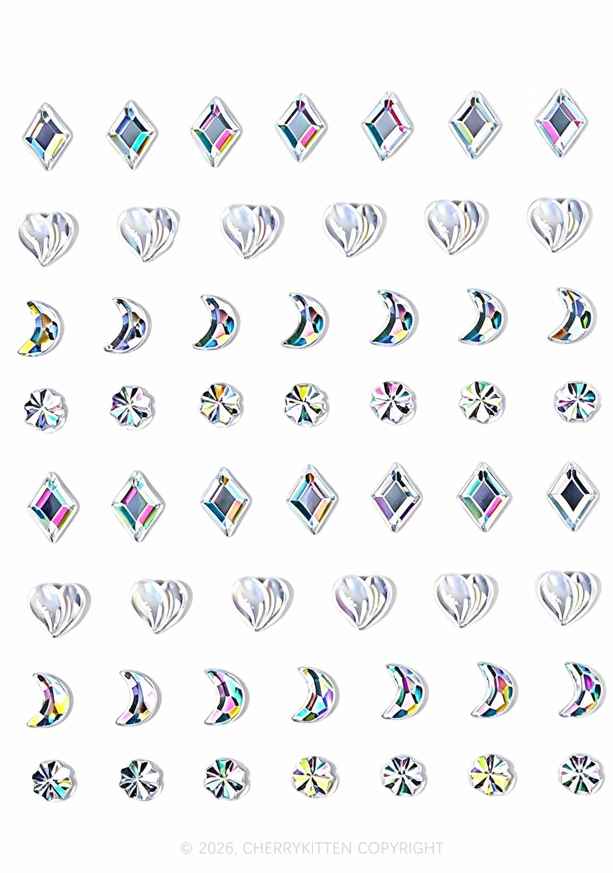1pc Star Moon Rhinestone Y2K Face Sticker Cherrykitten