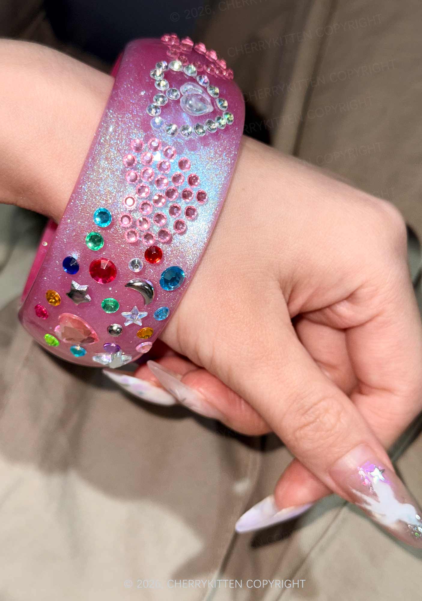 Glitter Jelly Color Y2K Cuff Bangle Cherrykitten