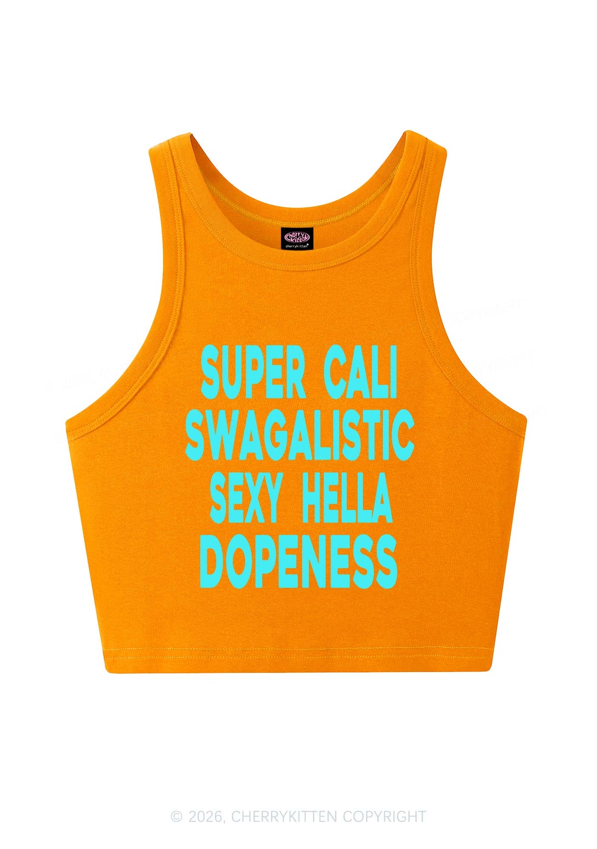 Super Cali Swagalistic Y2K Crop Tank Top Cherrykitten