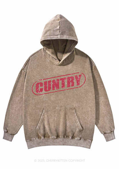 Cuntry Y2K Washed Hoodie Cherrykitten