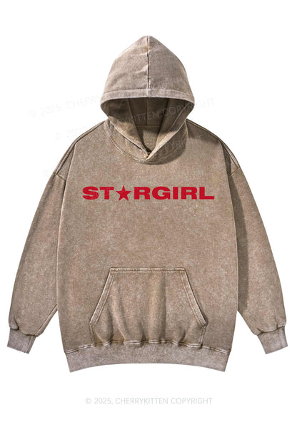 Red Stargirl Y2K Washed Hoodie Cherrykitten