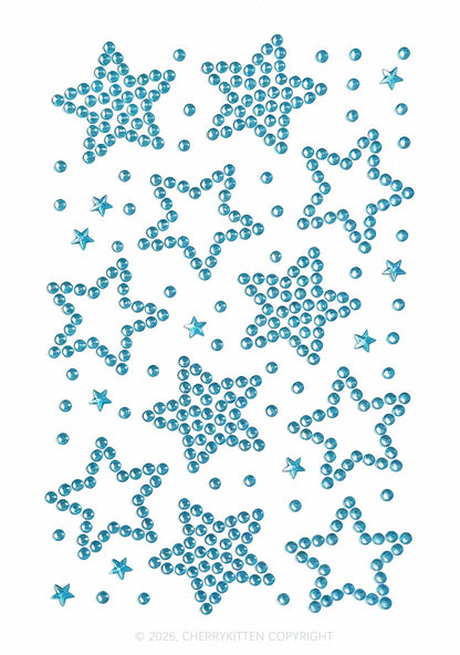 1pc Star Rhinestone Y2K Face Sticker Cherrykitten