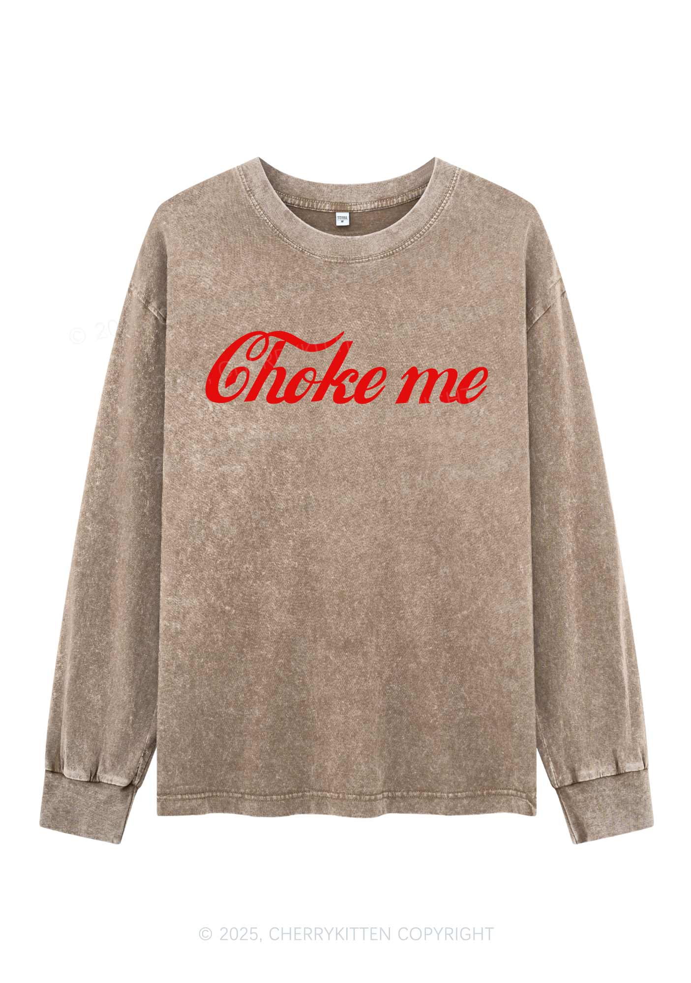 Choke Me Y2K Washed Long Sleeves Cherrykitten
