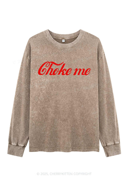 Choke Me Y2K Washed Long Sleeves Cherrykitten
