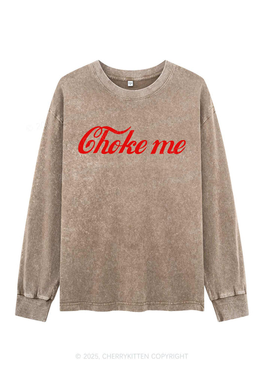 Choke Me Y2K Washed Long Sleeves Cherrykitten