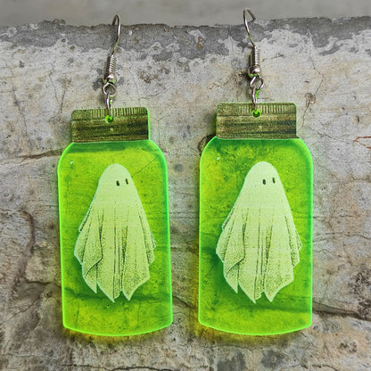 Halloween Fluorescent Bottle Acrylic Earrings