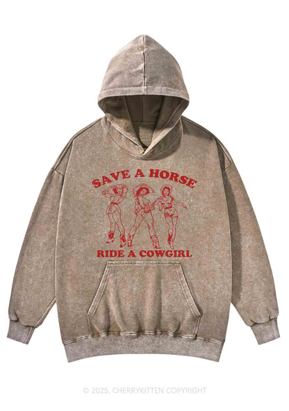 Ride A Cowgirl Pride Y2K Washed Hoodie Cherrykitten