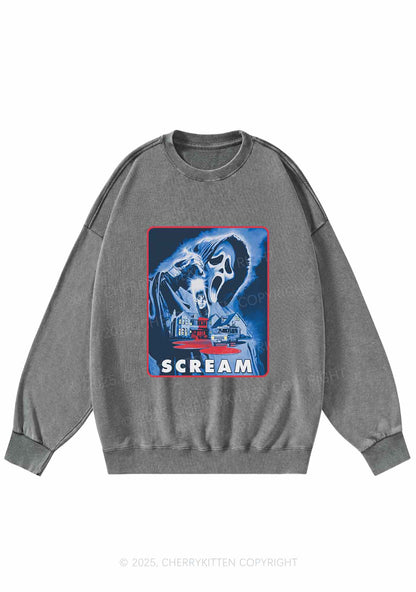 Hallowee Scream Y2K Washed Sweatshirts Cherrykitten