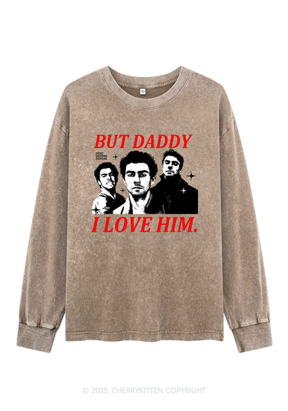 Daddy I Love Luigi Y2K Washed Long Sleeves Cherrykitten