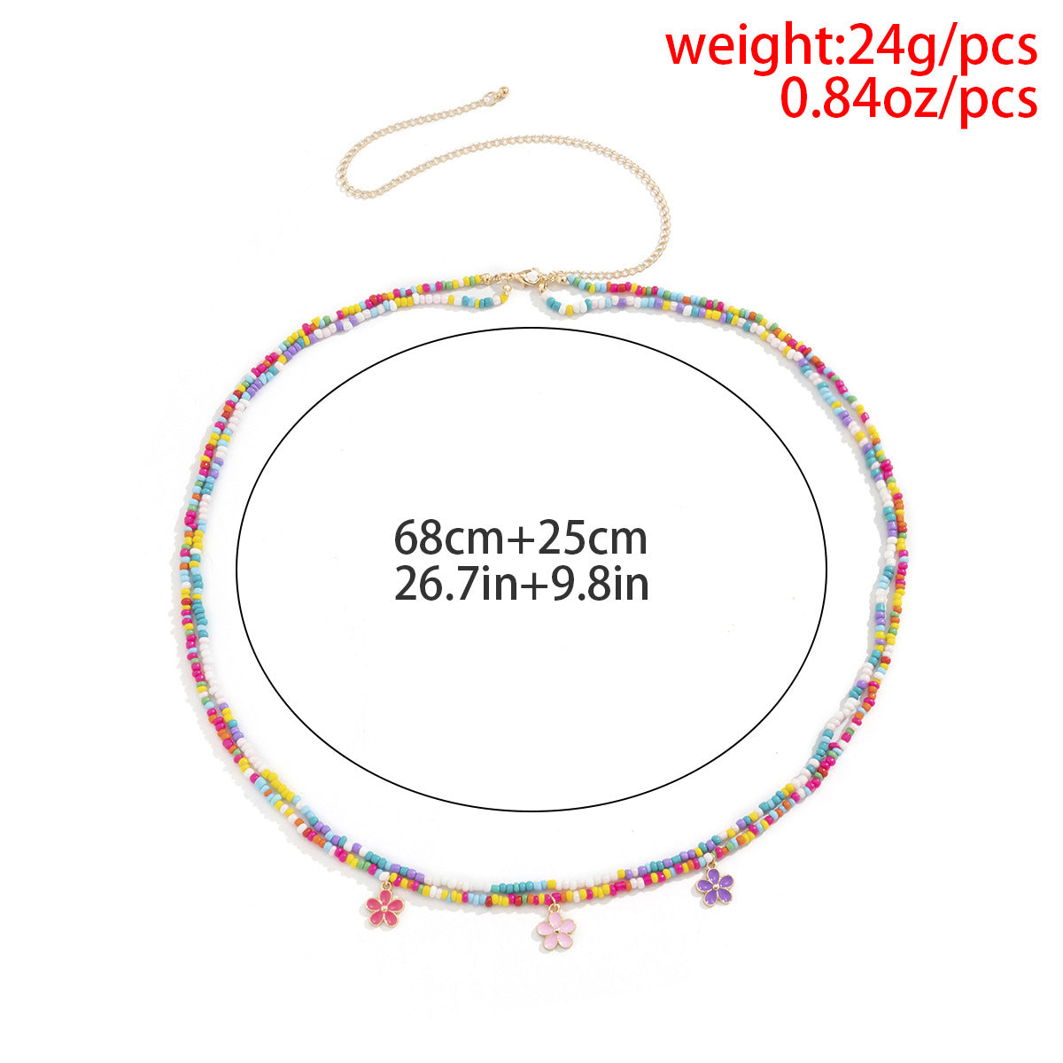 Colorful Flower Beads Waist Chain