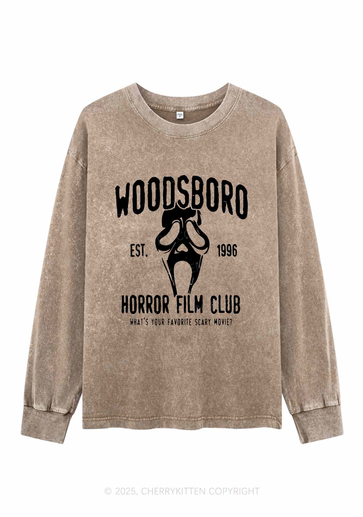 Halloween Horror Film Club Y2K Washed Long Sleeves Cherrykitten