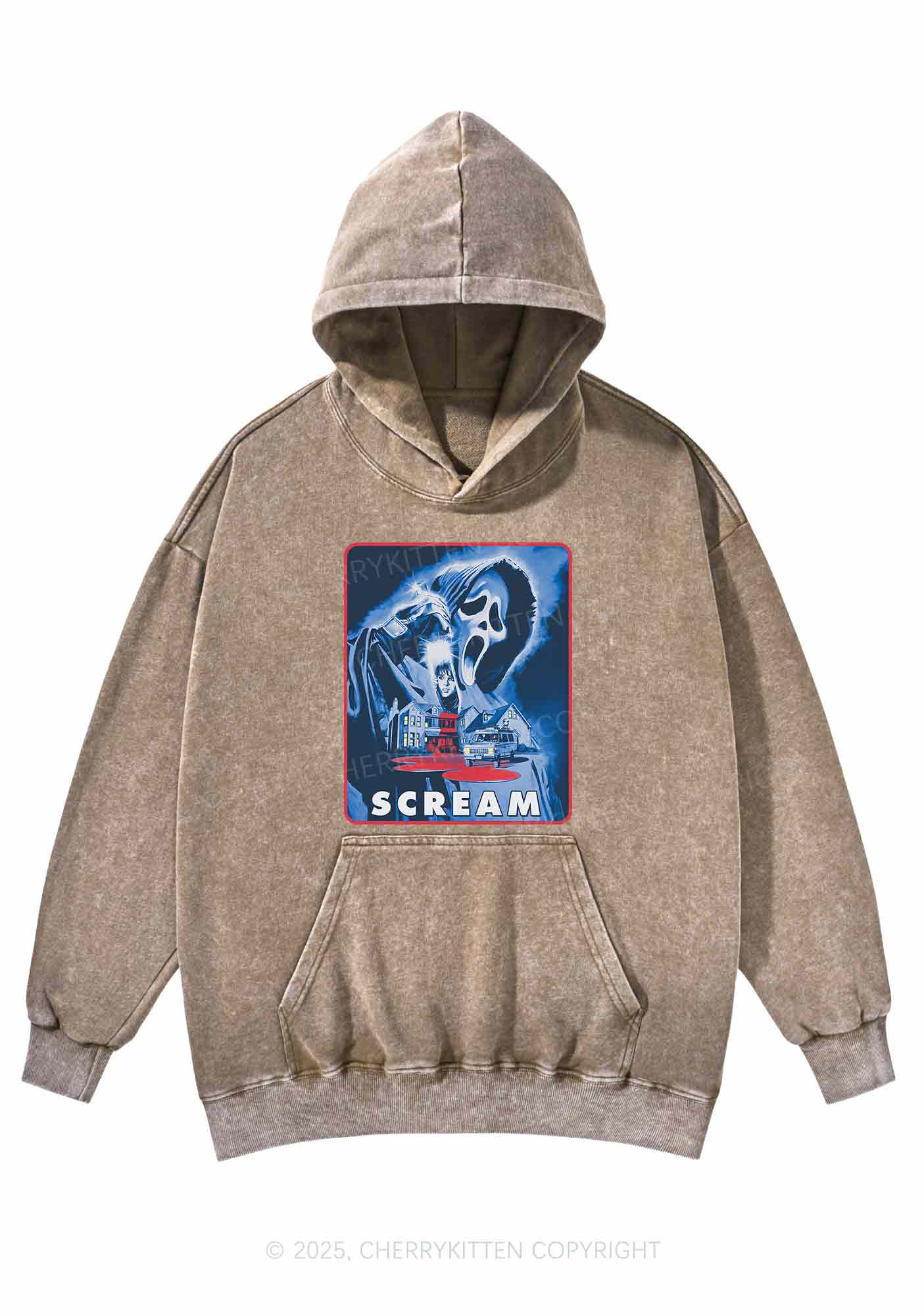 Hallowee Scream Y2K Washed Hoodie Cherrykitten