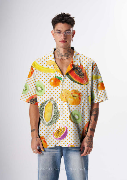 Fruity Dots Pride Y2K Print Hawaiian Shirt Cherrykitten