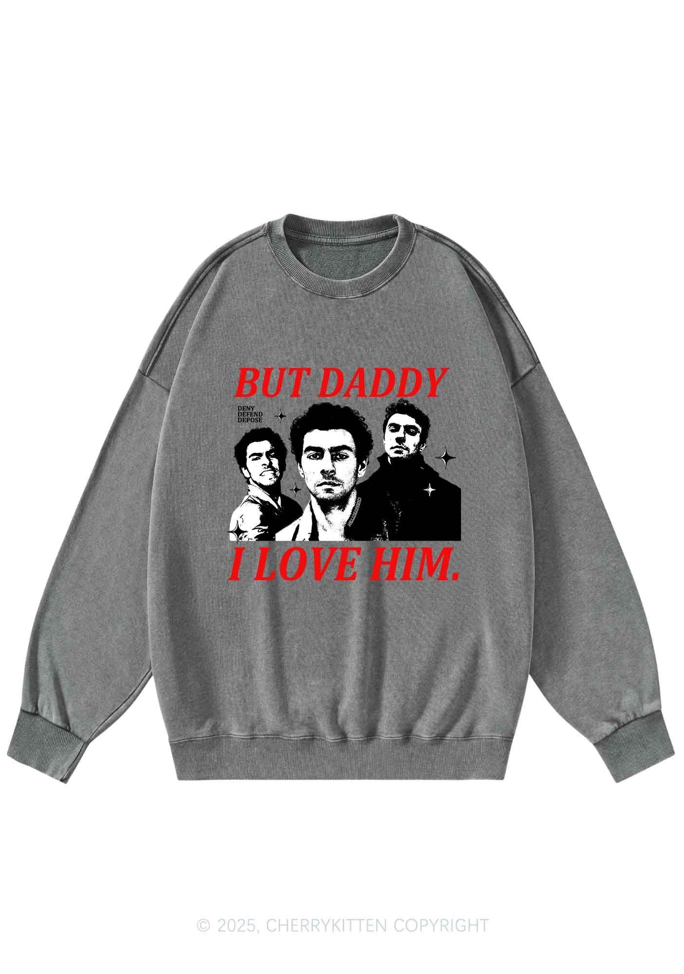 Daddy I Love Luigi Y2K Washed Sweatshirts Cherrykitten