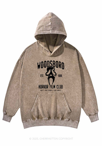 Halloween Horror Film Club Y2K Washed Hoodie Cherrykitten