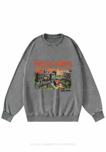 Halloween Town Y2K Washed Sweatshirts Cherrykitten