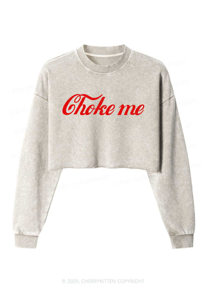 Choke Me Y2K Crop Washed Sweatshirts Cherrykitten