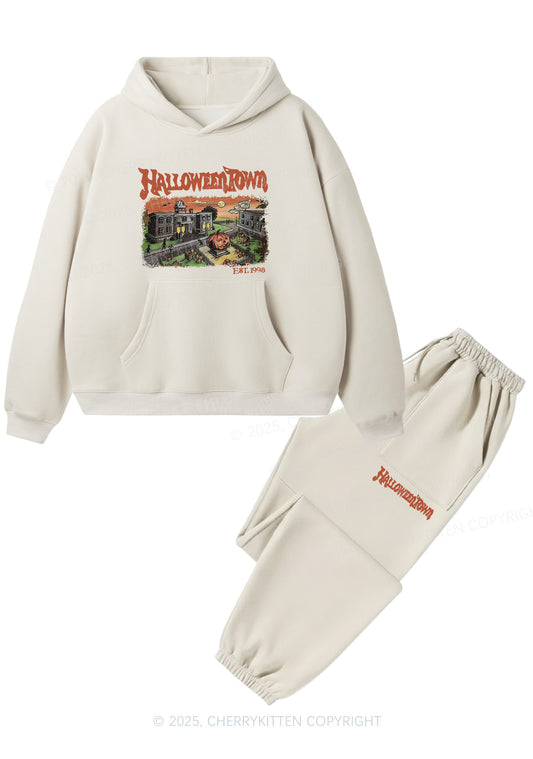 Halloween Town Y2K Fleece Hoodie Set Cherrykitten
