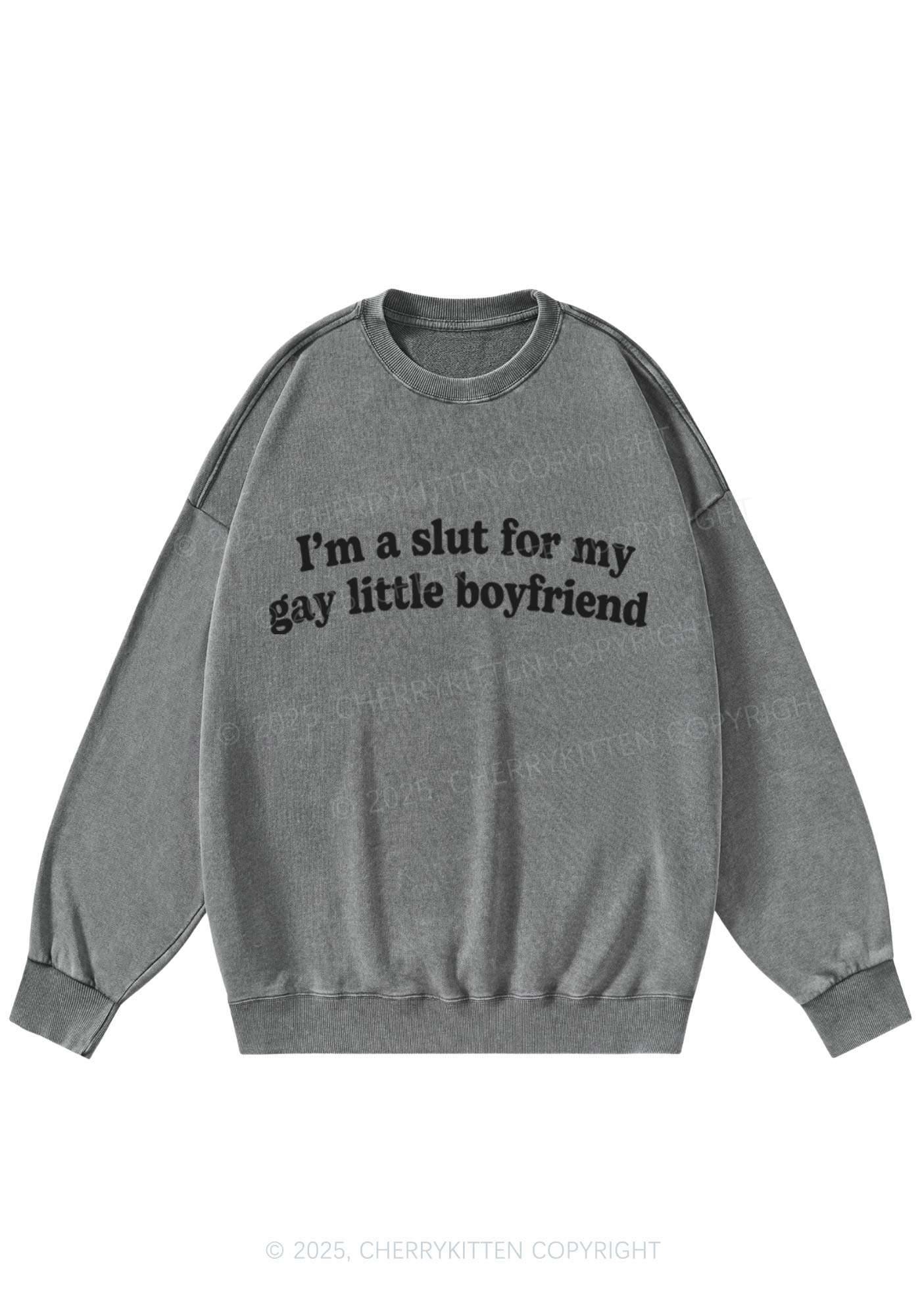 Slxt For My Gay BF Y2K Washed Sweatshirts Cherrykitten