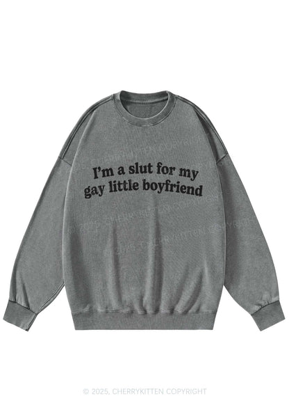 Slxt For My Gay BF Y2K Washed Sweatshirts Cherrykitten