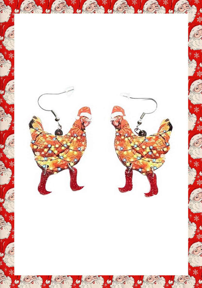 Christmas Colored Lights Y2K Hen Earrings Cherrykitten