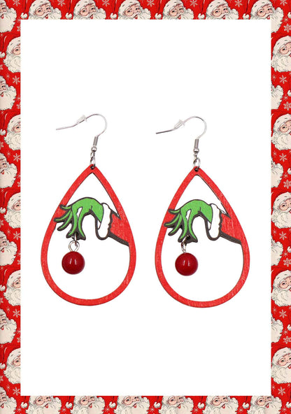 Christmas Y2K Retro Wooden Earrings Cherrykitten